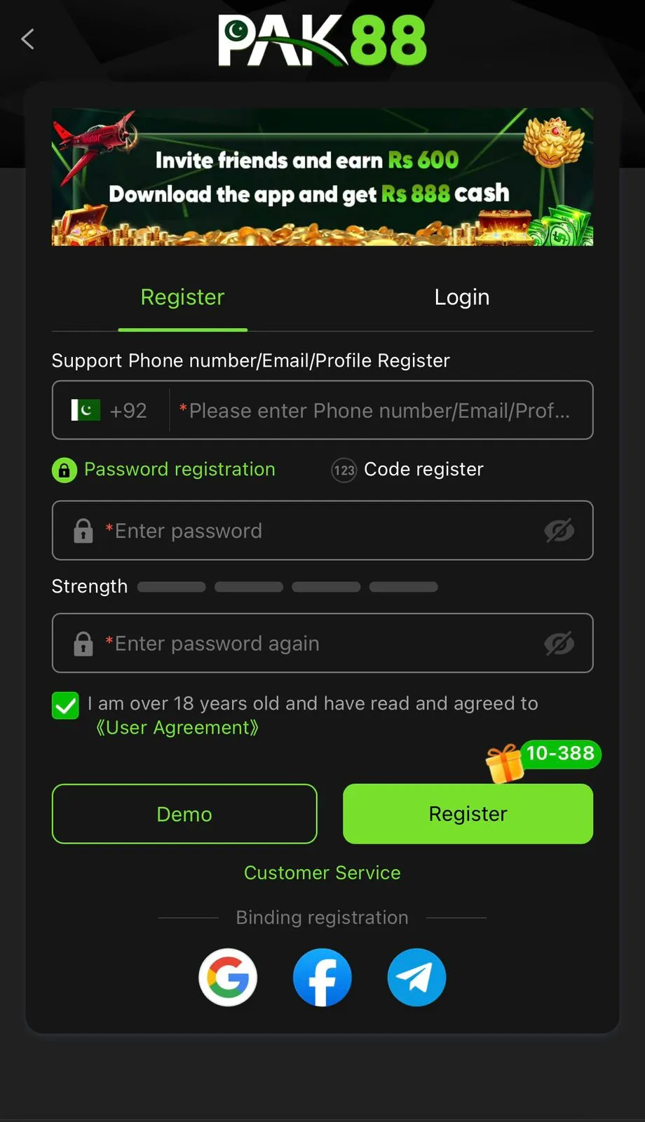 Pak88 Game Register and Login Process