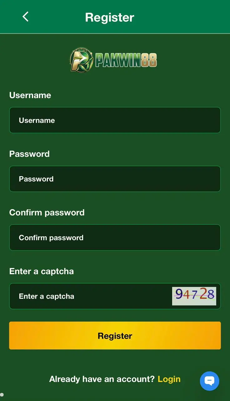 Pakwin88 Game Register and Login Procces.